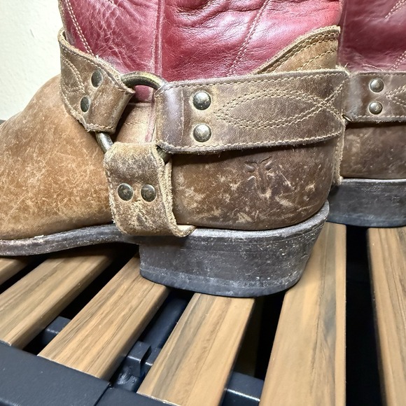 Frye Size 9.5B Billy Harness Redwood Women's Leather Cowboy Boots - Picture 7 of 9